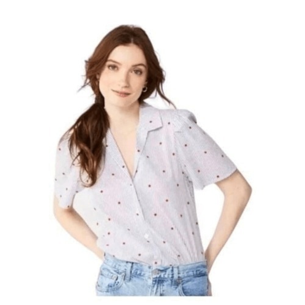 Draper James Patritotic Linen Blend Bodysuit-XL